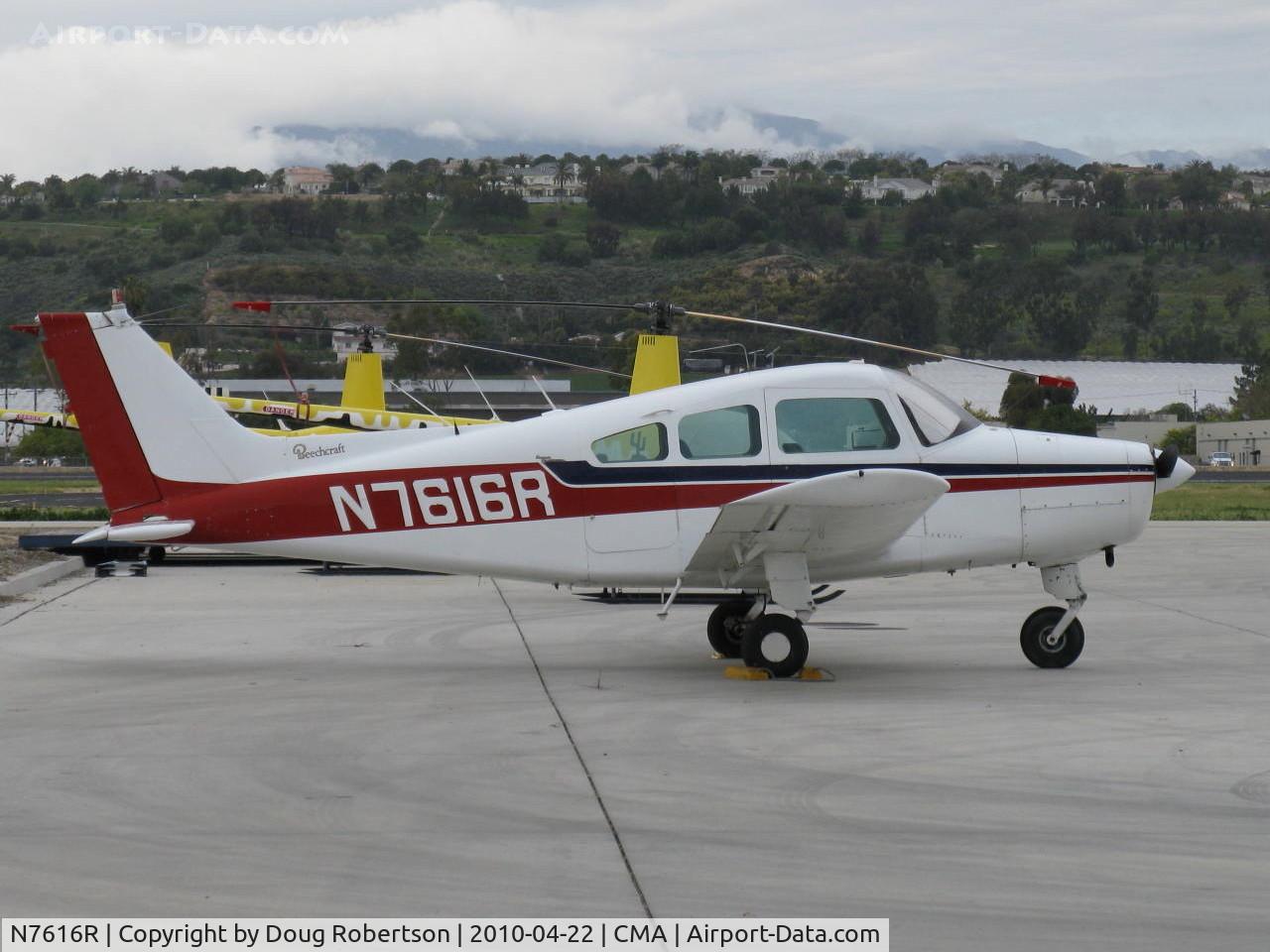 N7616R, 1969 Beech B23 Musketeer C/N M-1239, 1969 Beech B23 MUSKETEER CUSTOM III, Lycoming O&VO-360 180 Hp, bonded wing construction, trailing link gear
