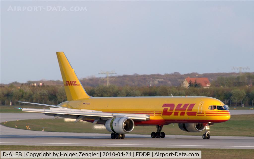 D-ALEB, 1982 Boeing 757-236/SF C/N 22173, What a rare honor! A DHL-plane has landed on rwy 26R