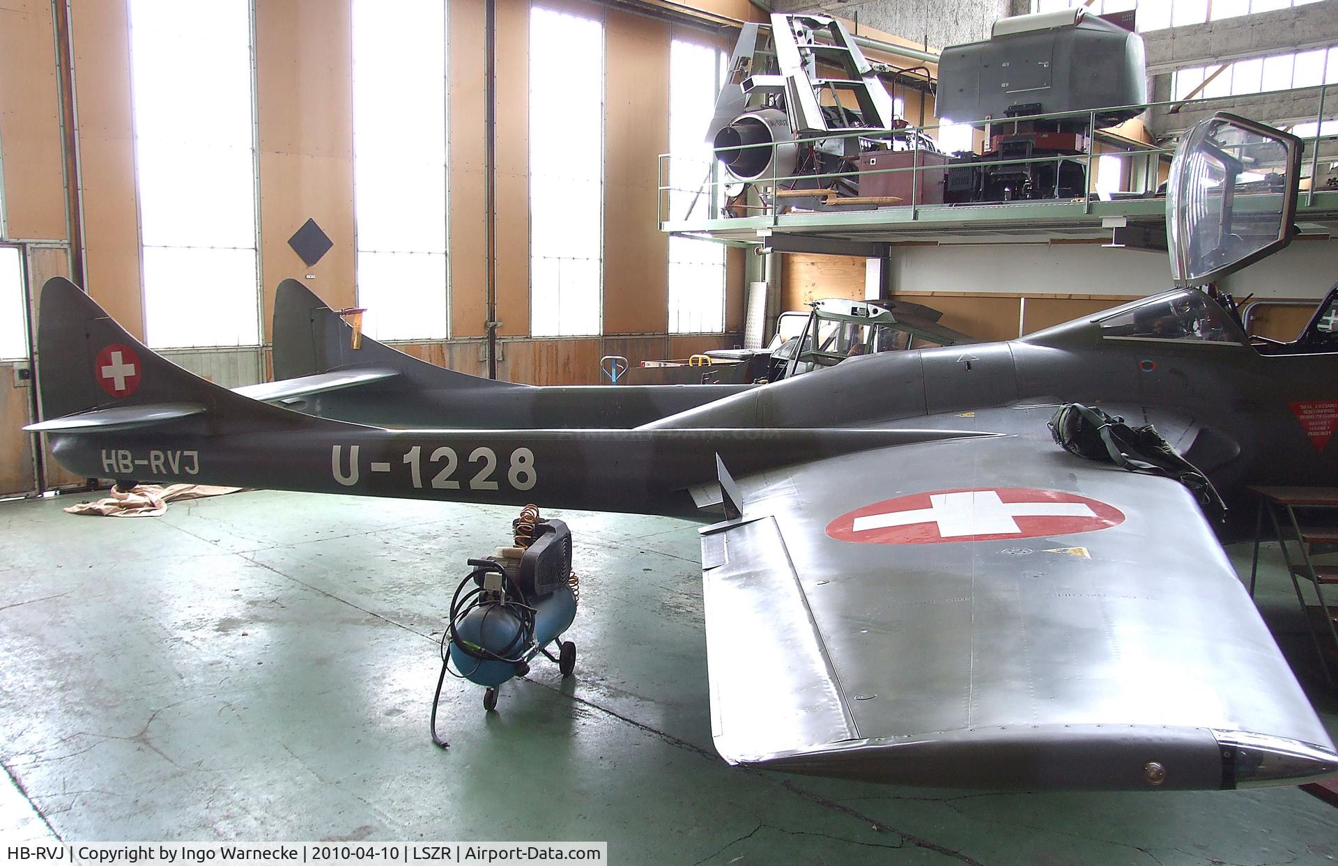 HB-RVJ, 1959 De Havilland (F+W Emmen) Vampire T55 (DH-115) C/N 988, De Havilland (EFW) D.H.115 Vampire Trainer T55 at the Fliegermuseum Altenrhein