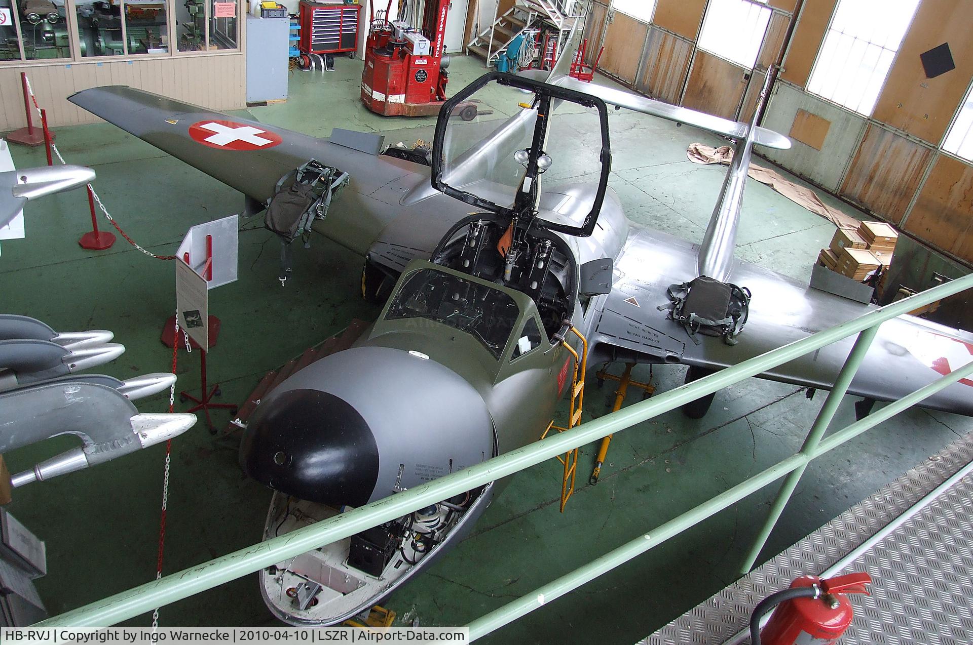 HB-RVJ, 1959 De Havilland (F+W Emmen) Vampire T55 (DH-115) C/N 988, De Havilland (EFW) D.H.115 Vampire Trainer T55 at the Fliegermuseum Altenrhein