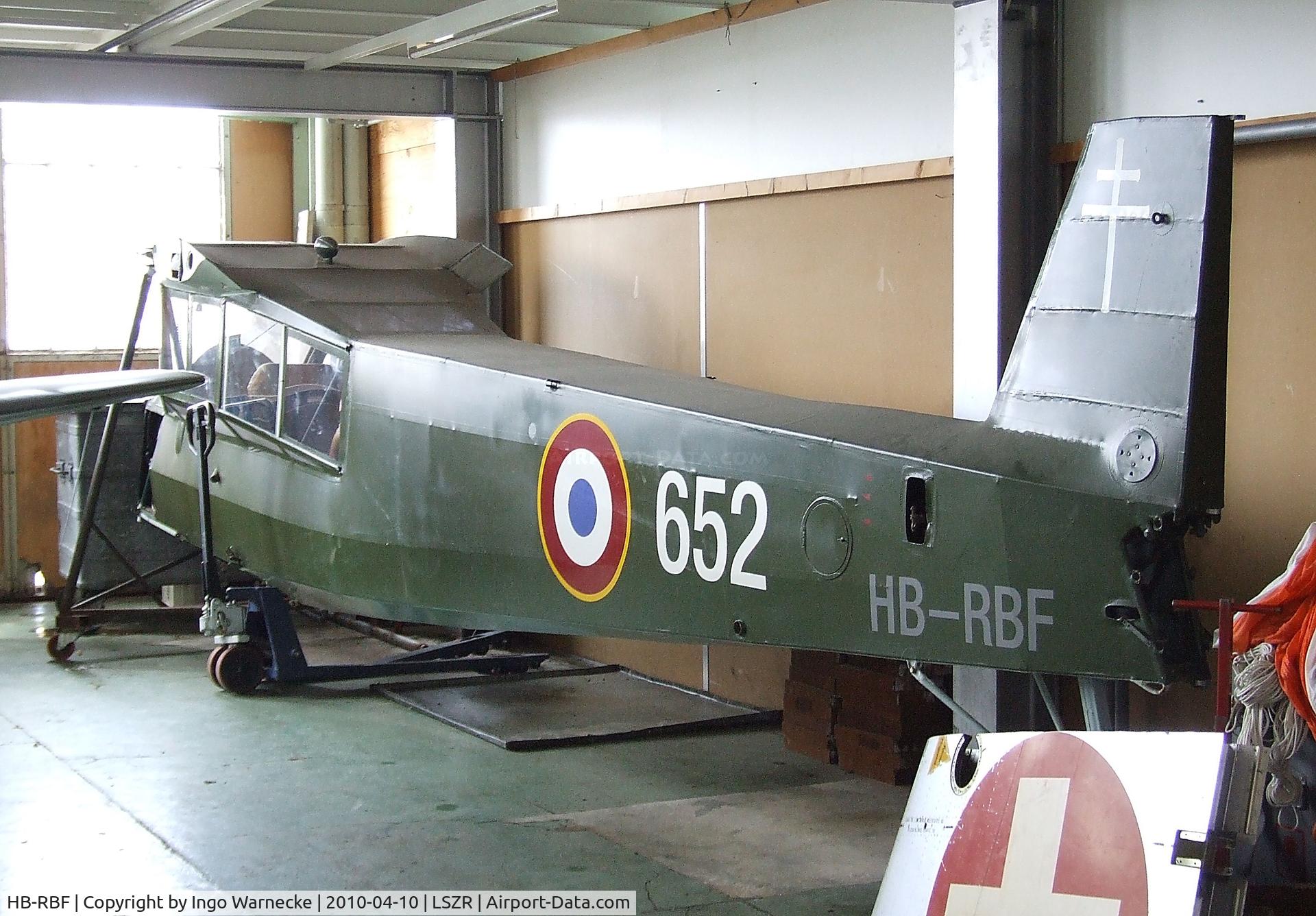 HB-RBF, 1946 Morane-Saulnier MS-502 Criquet C/N 680, Morane-Saulnier MS.502 Criquet (post-war french Fi 156 Storch) (fuselage only) at the Fliegermuseum Altenrhein