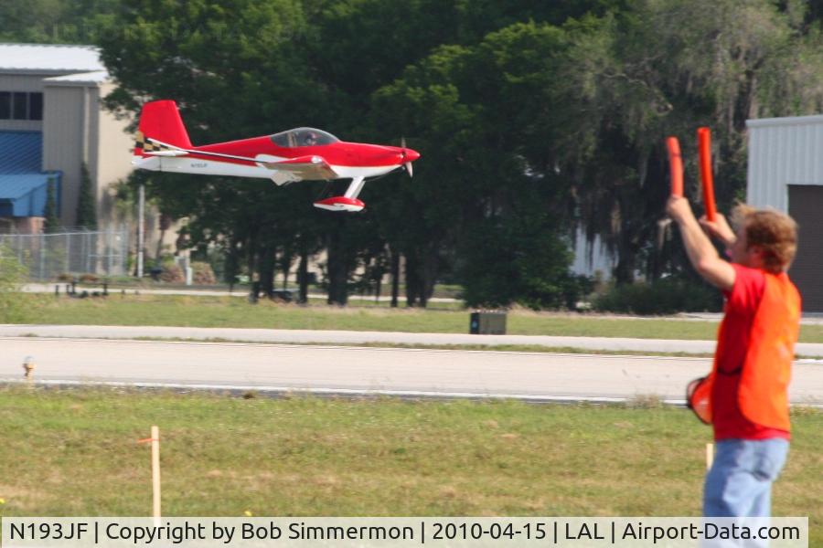 N193JF, Vans RV-9 C/N 9958, Arriving at Lakeland, FL during Sun N Fun 2010.