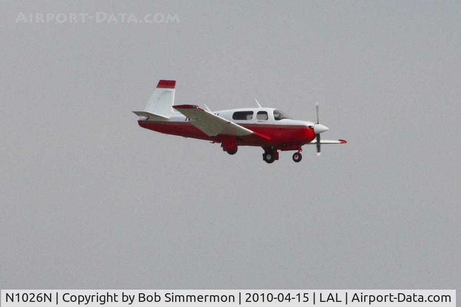 N1026N, 1994 Mooney M20J 201 C/N 24-3337, Arriving at Lakeland, FL during Sun N Fun 2010.
