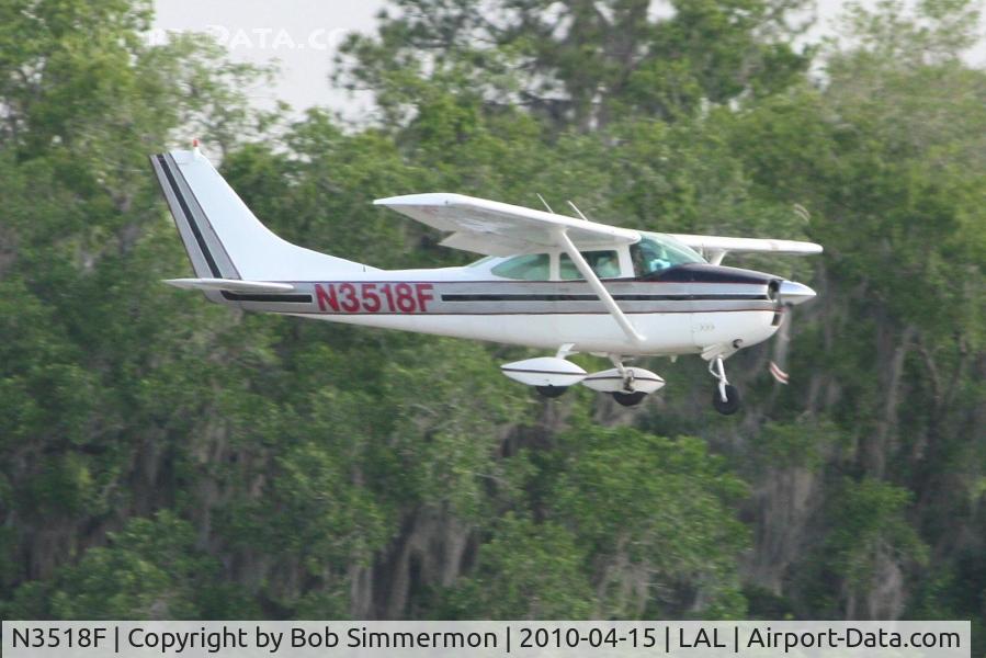 N3518F, 1966 Cessna 182J Skylane C/N 18257518, Arriving at Lakeland, FL during Sun N Fun 2010.