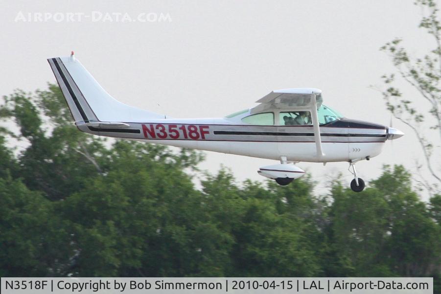 N3518F, 1966 Cessna 182J Skylane C/N 18257518, Arriving at Lakeland, FL during Sun N Fun 2010.