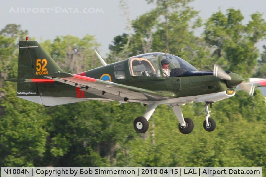 N1004N, 1972 Scottish Aviation Sk.61E Bulldog C/N BH100/167, Arriving at Lakeland, FL during Sun N Fun 2010.