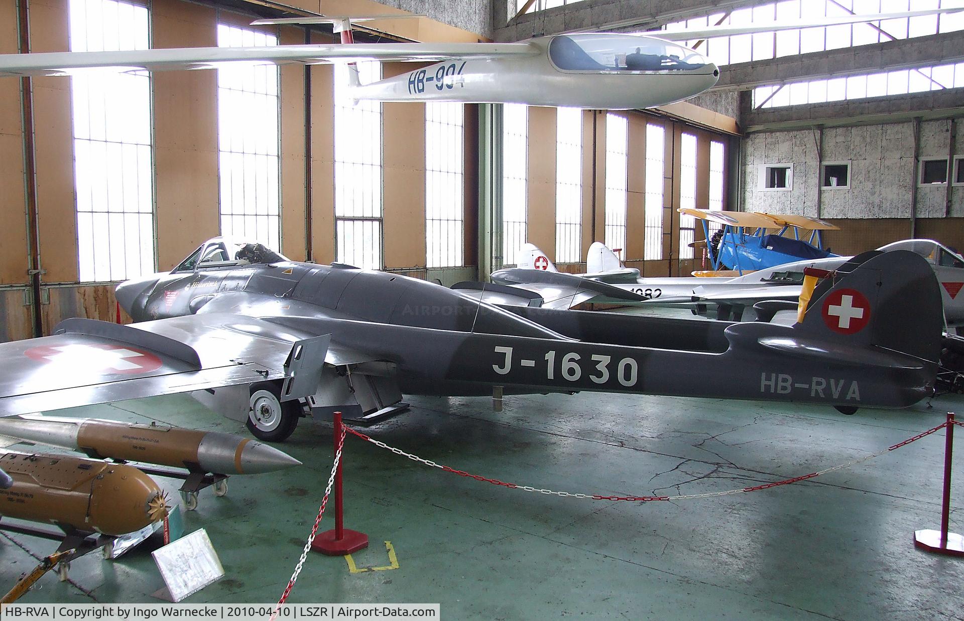 HB-RVA, 1956 De Havilland (F+W Emmen) DH-112 Venom FB.50 C/N 840, De Havilland (F+W Emmen) D.H.112 Venom FB50 at the Fliegermuseum Altenrhein