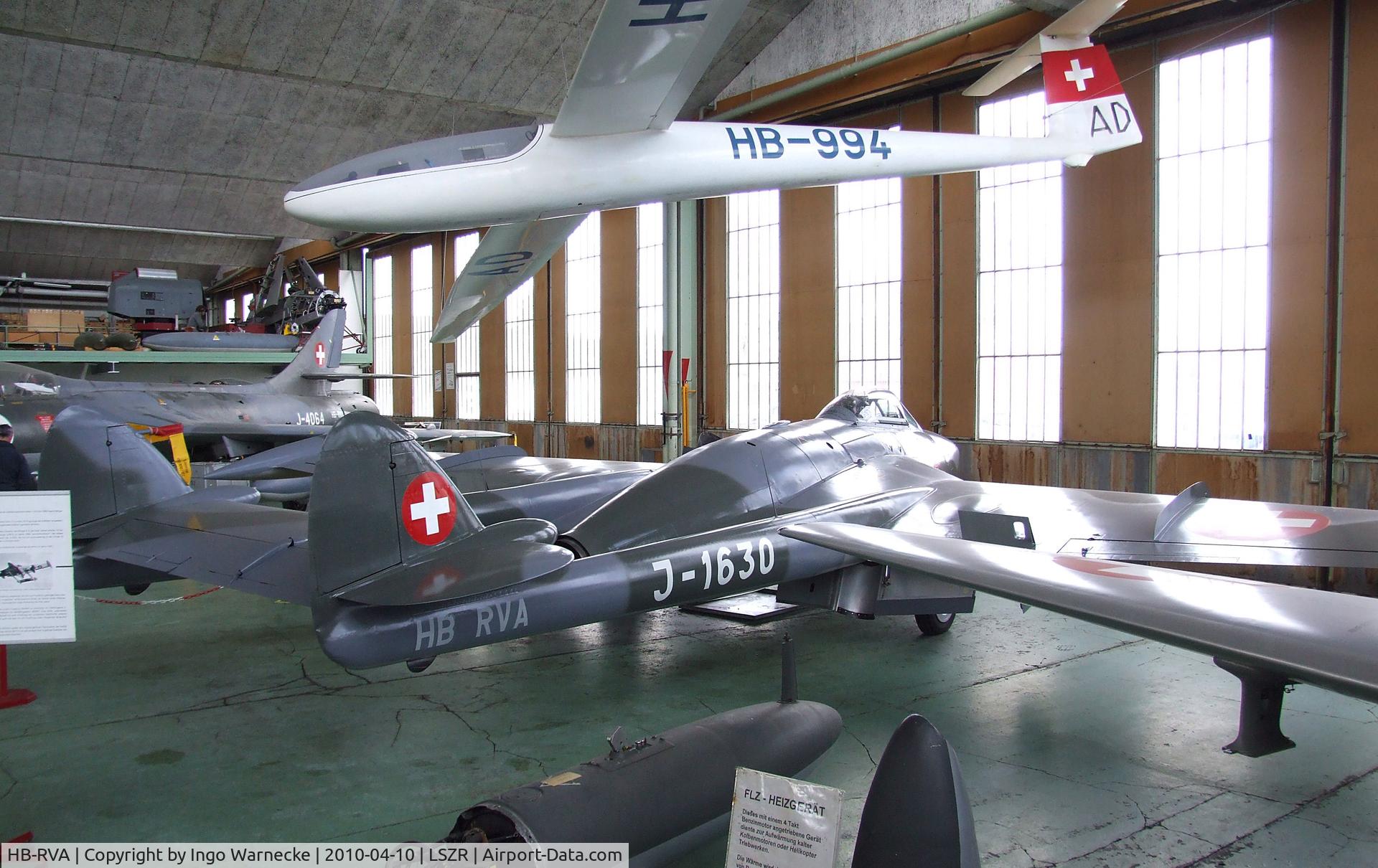 HB-RVA, 1956 De Havilland (F+W Emmen) DH-112 Venom FB.50 C/N 840, De Havilland (F+W Emmen) D.H.112 Venom FB50 at the Fliegermuseum Altenrhein
