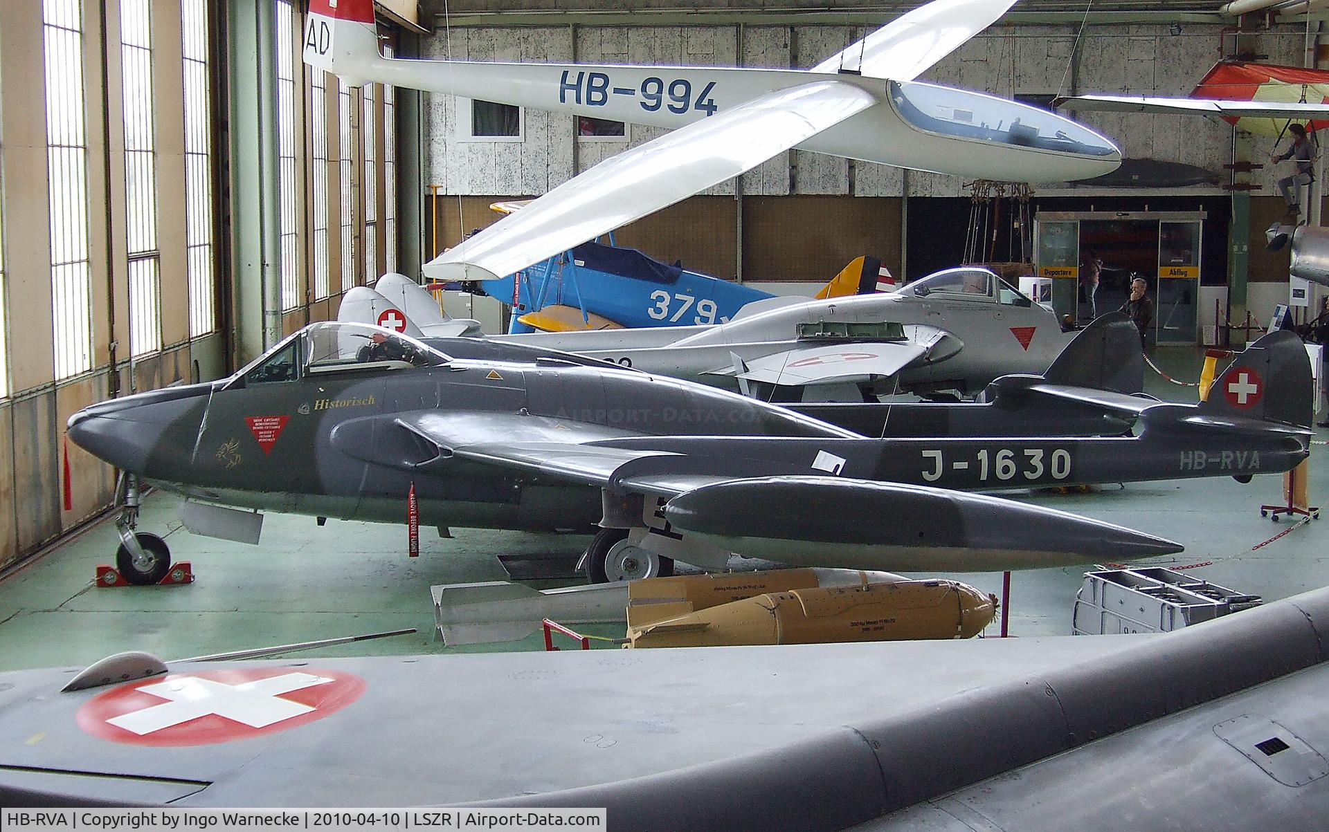 HB-RVA, 1956 De Havilland (F+W Emmen) DH-112 Venom FB.50 C/N 840, De Havilland (F+W Emmen) D.H.112 Venom FB50 at the Fliegermuseum Altenrhein