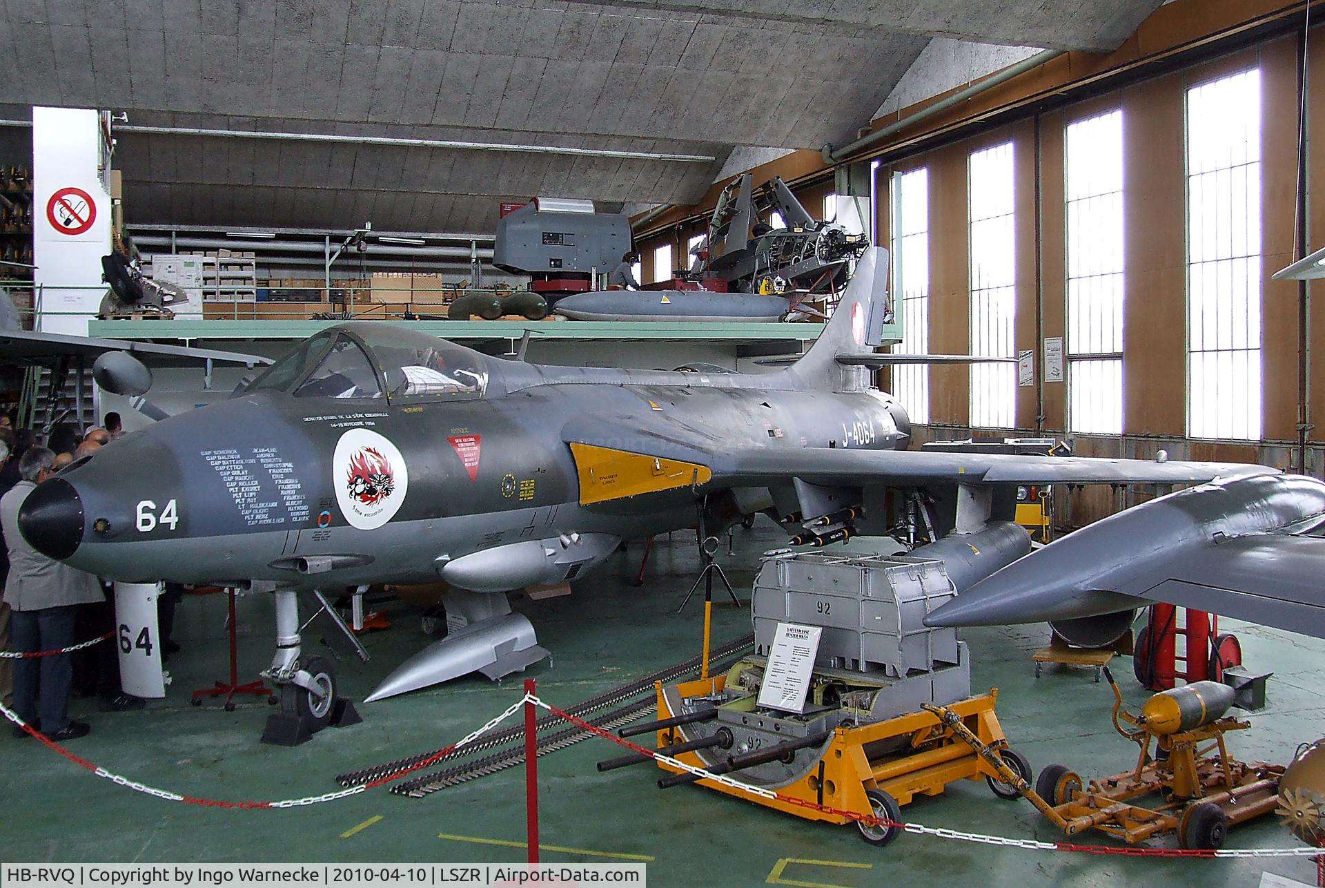 HB-RVQ, 1958 Hawker Hunter F.58 C/N 41-H697451, Hawker Hunter F58 at the Fliegermuseum Altenrhein