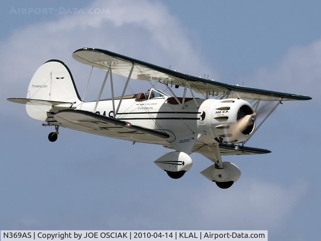 N369AS, 1992 Classic Aircraft Corp WACO YMF C/N F5C-046, Arriving at Lakeland