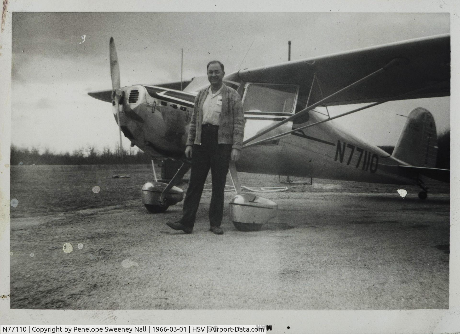 N77110, Cessna 140 C/N 11568, Al Berisford Instructor at Huntsville Al 1966