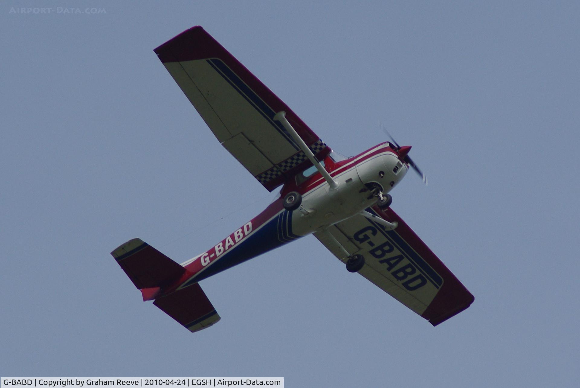 G-BABD, 1972 Reims FRA150L Aerobat C/N 0153, Taking off from Norwich.