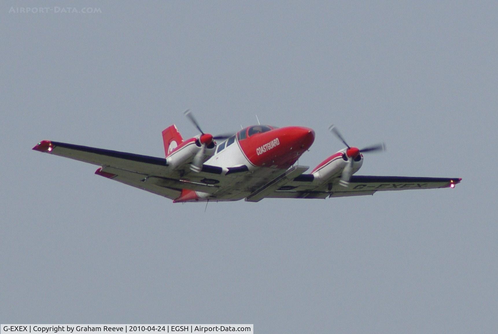 G-EXEX, 1977 Cessna 404 Titan C/N 404-0037, Taking off from Norwich.