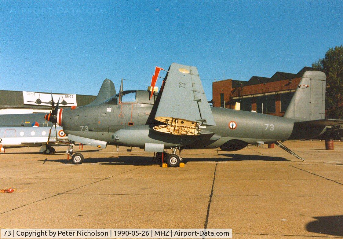 73, Breguet Br.1050 Alize C/N 73, Alize of French Aeronavale's 6 Flotille on display at the 1990 RAF Mildenhall Air Fete.