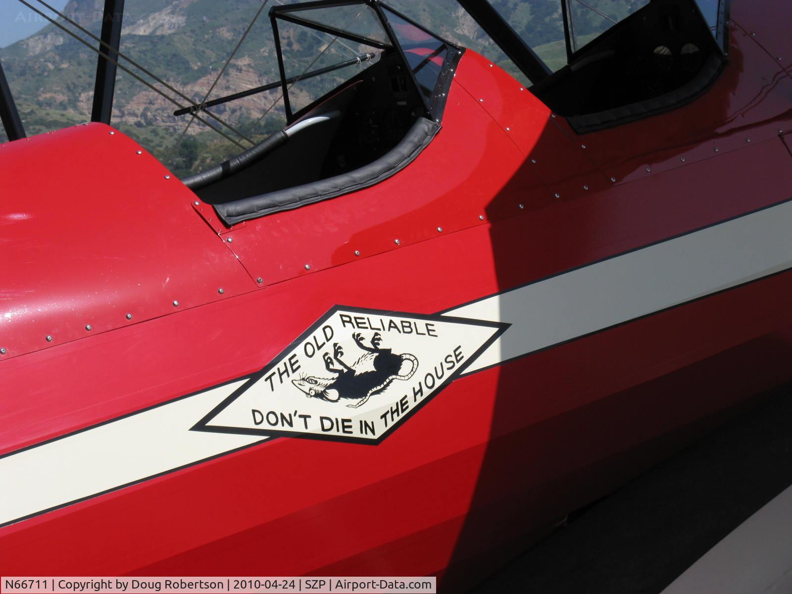 N66711, 1941 Boeing IB75A C/N 75-1675, 1941 Boeing Stearman IB75A, Jacobs R-755B2 275 Hp newly rebuilt engine, aircraft in total rebuild at Rowena's Flying Fabric Company, (Same good advice this side), Restricted-Experimental class
