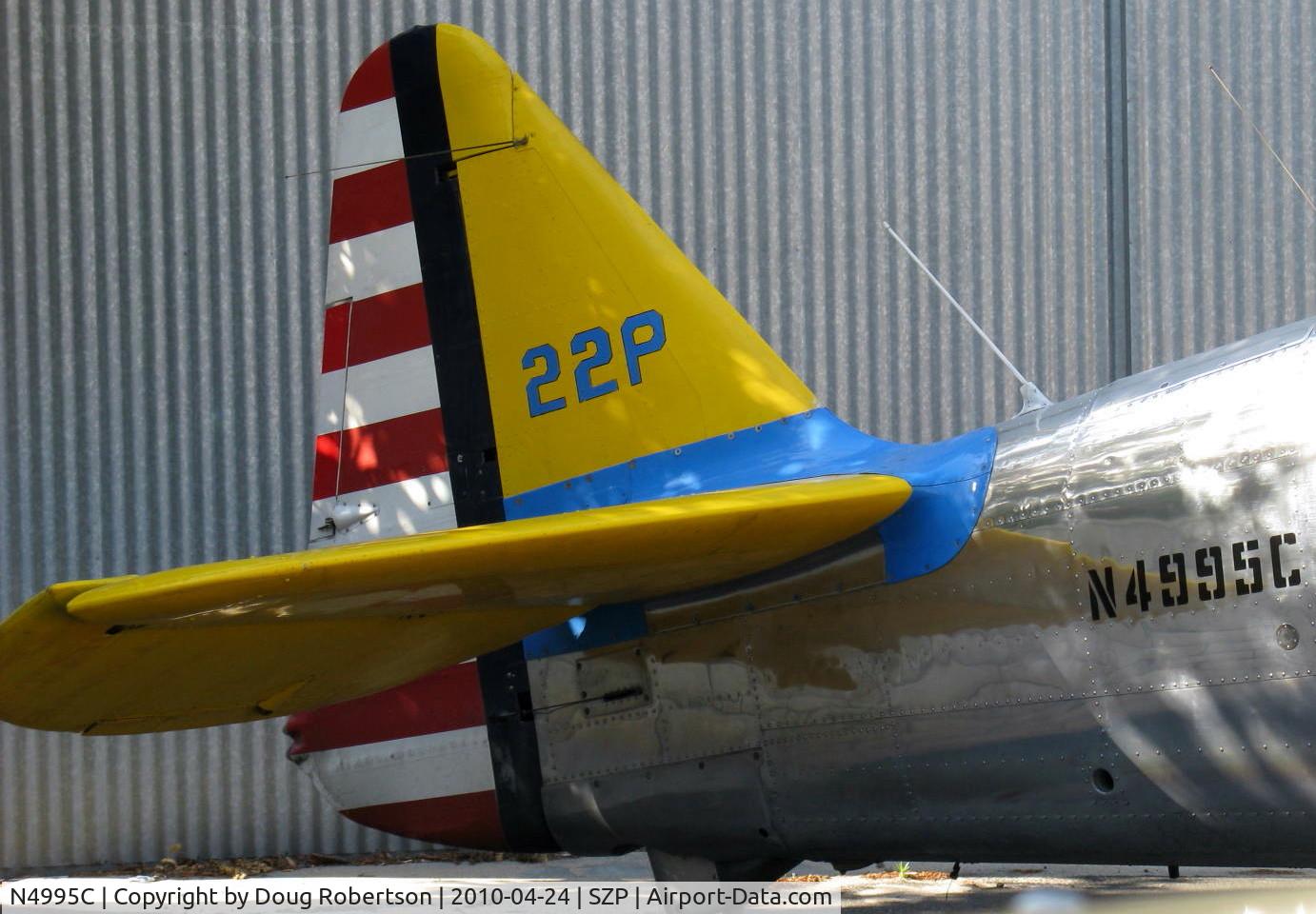 N4995C, 1949 North American T-6G Texan C/N 168-481, 1949 North American T-6G 'Thirsty Girl', (1949 factory reman), P&W R-1340 WASP 600 Hp, tail