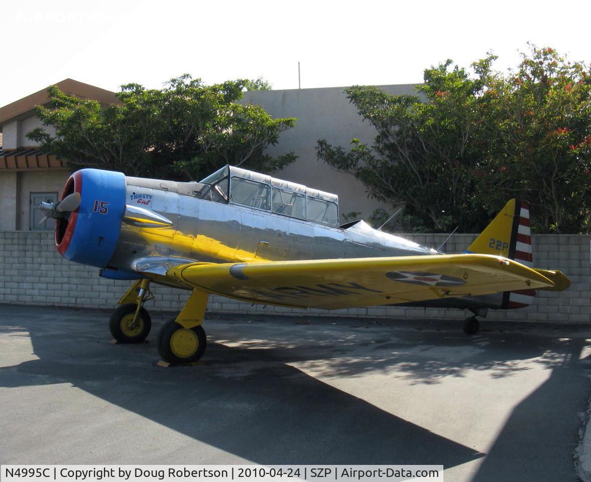 N4995C, 1949 North American T-6G Texan C/N 168-481, 1949 North American T-6G 'Thirsty Girl', (1949 factory reman), P&W R-1340 WASP 600 Hp