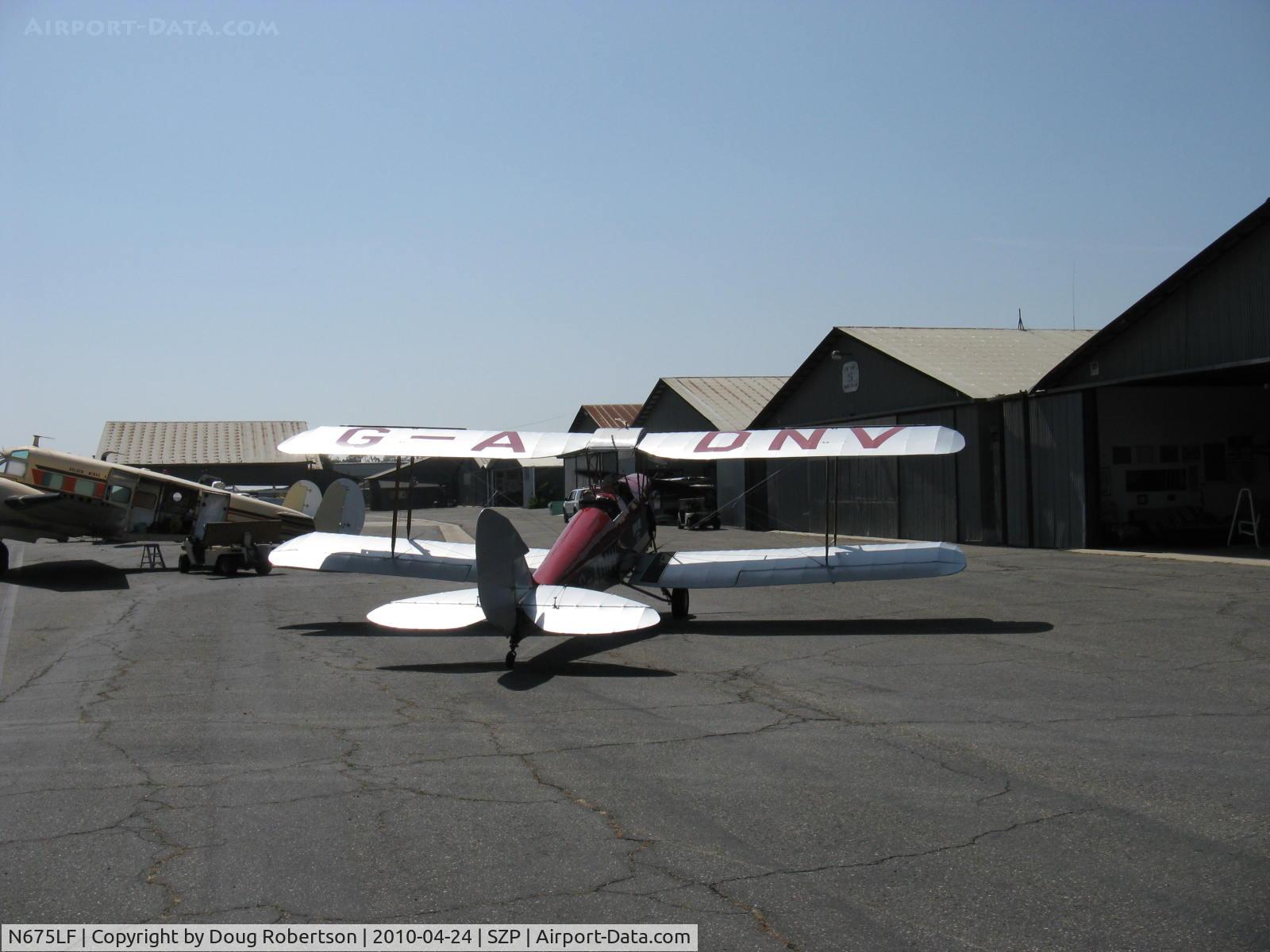 N675LF, 1944 De Havilland DH-82A Tiger Moth II C/N 86572, 1944 DeHavilland DH 82A TIGER MOTH, Gipsy Major I 4 cylinder air-cooled 135 Hp inverted in-line engine, taxi to hangar