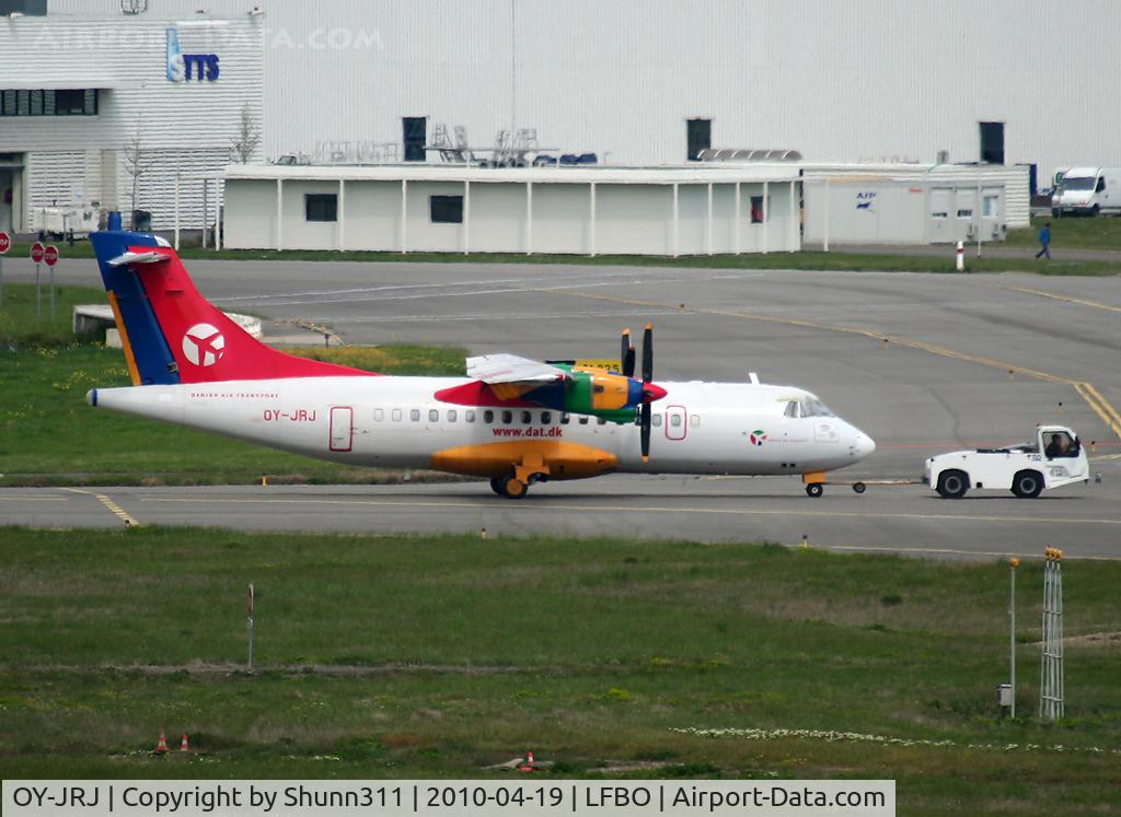 OY-JRJ, 1987 ATR 42-320 C/N 036, Moved to the airport...