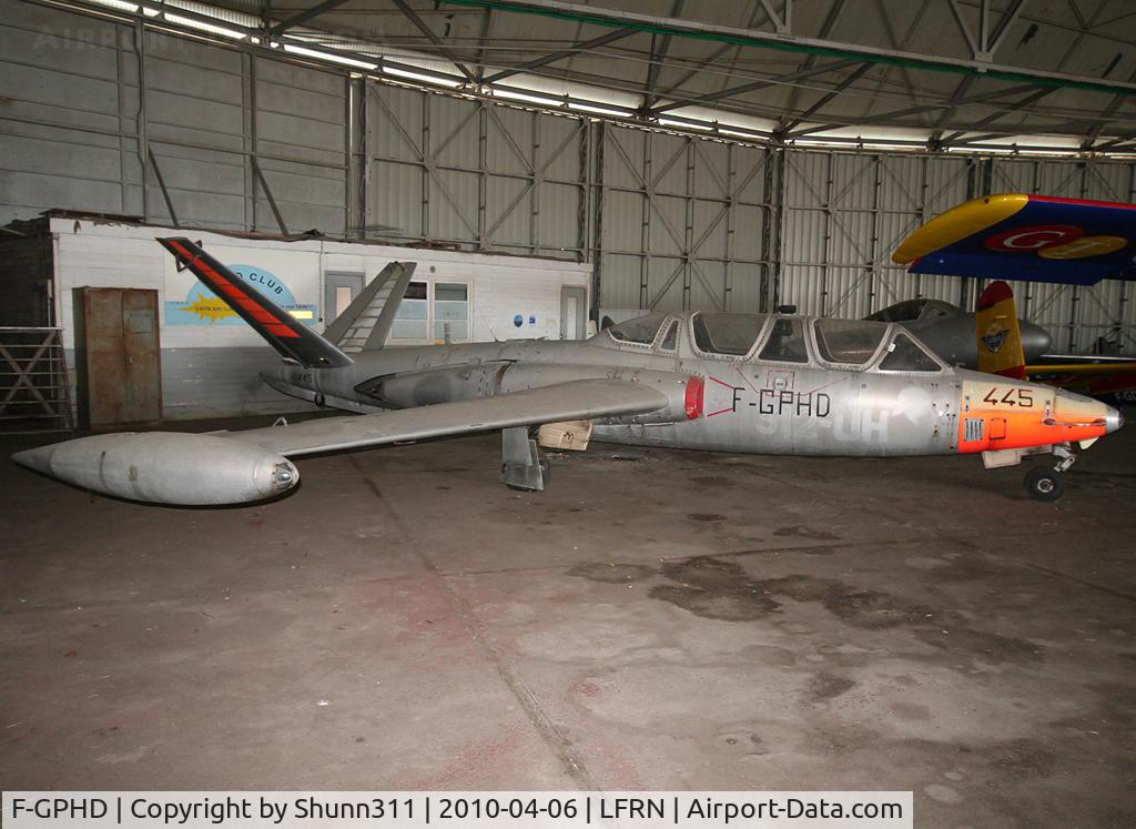 F-GPHD, Fouga CM-170 Magister C/N 445, Stored into a hangar...