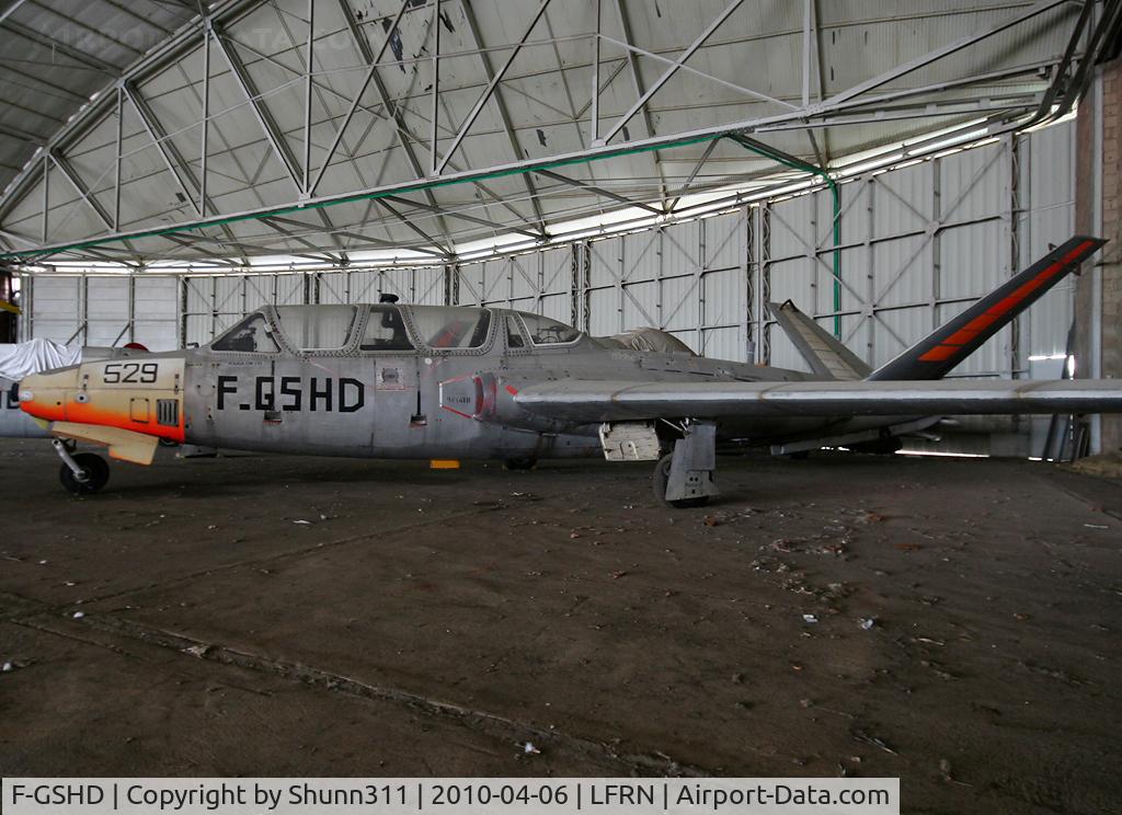 F-GSHD, Fouga CM-170 Magister C/N 529, Stored into a hangar...