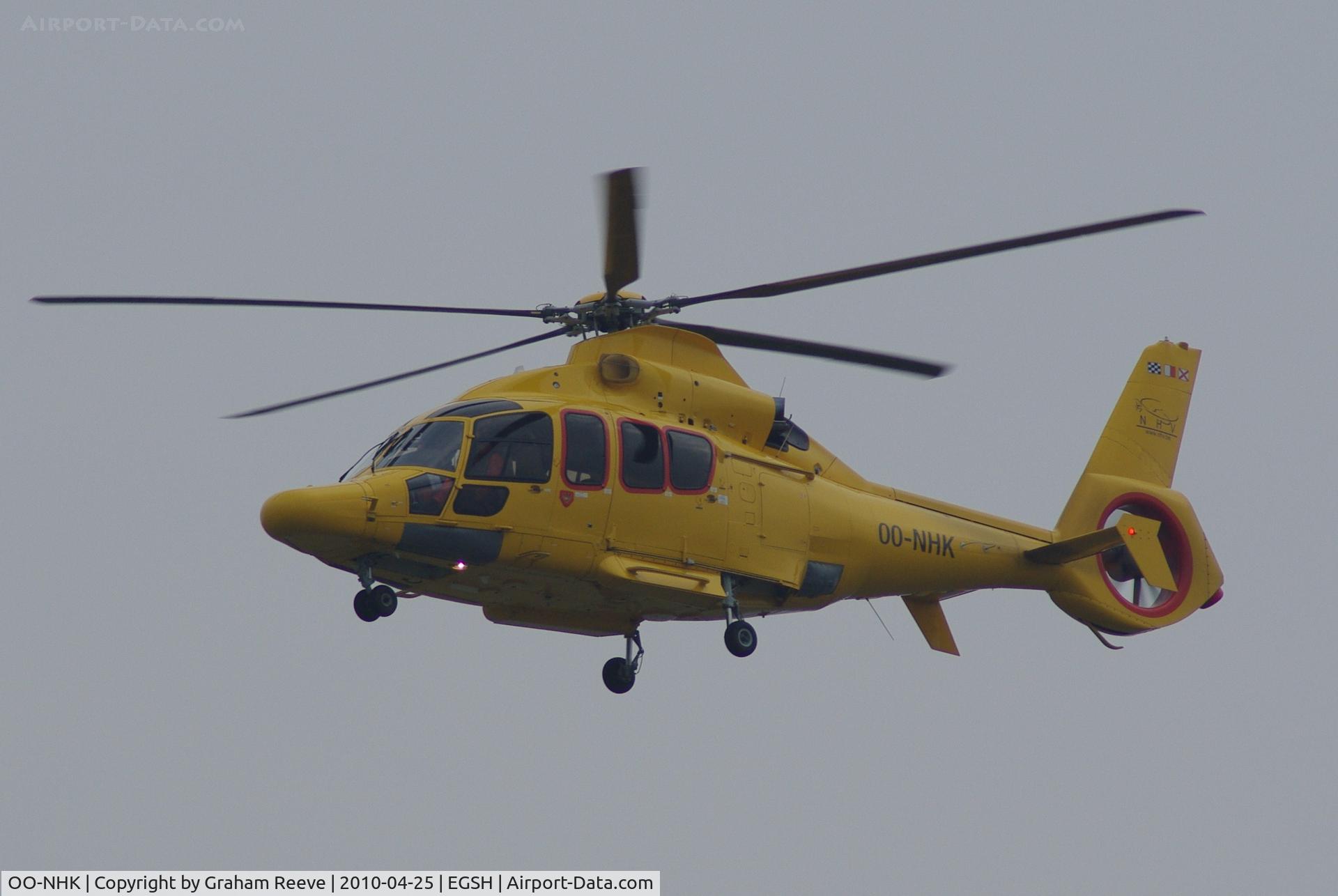 OO-NHK, 2009 Eurocopter EC-155B-1 C/N 6876, Landing at Norwich.