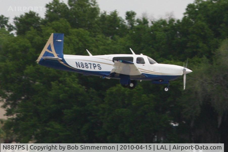 N887PS, 2008 Mooney M20TN Acclaim C/N 31-0087, Arriving at Lakeland, FL during Sun N Fun 2010.