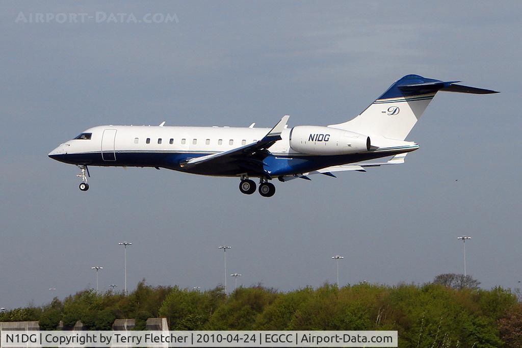N1DG, 2005 Bombardier BD-700-1A11 Global 5000 C/N 9156, Global Express landing at Manchester