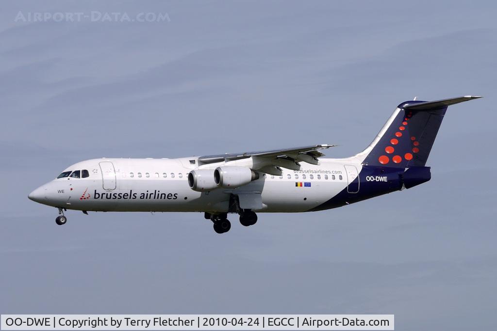 OO-DWE, 1998 British Aerospace Avro 146-RJ100 C/N E3327, Brussels Airlines Avro 146 at Manchester