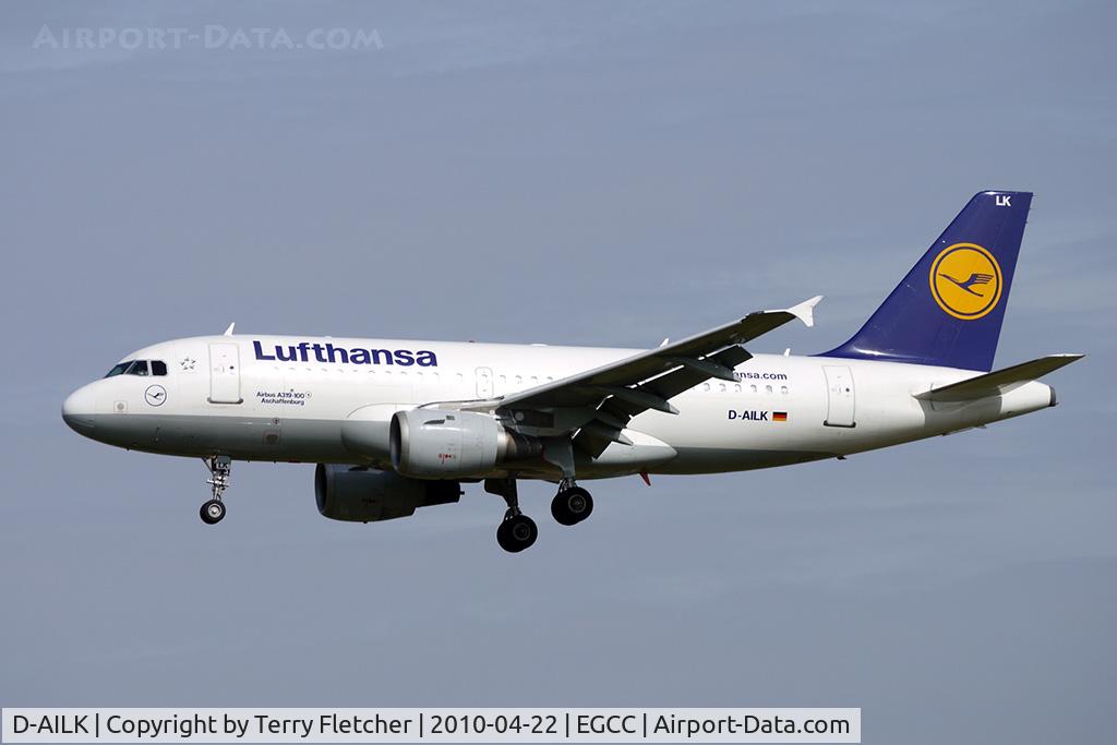 D-AILK, 1997 Airbus A319-114 C/N 679, Lufthansa A319 at Manchester