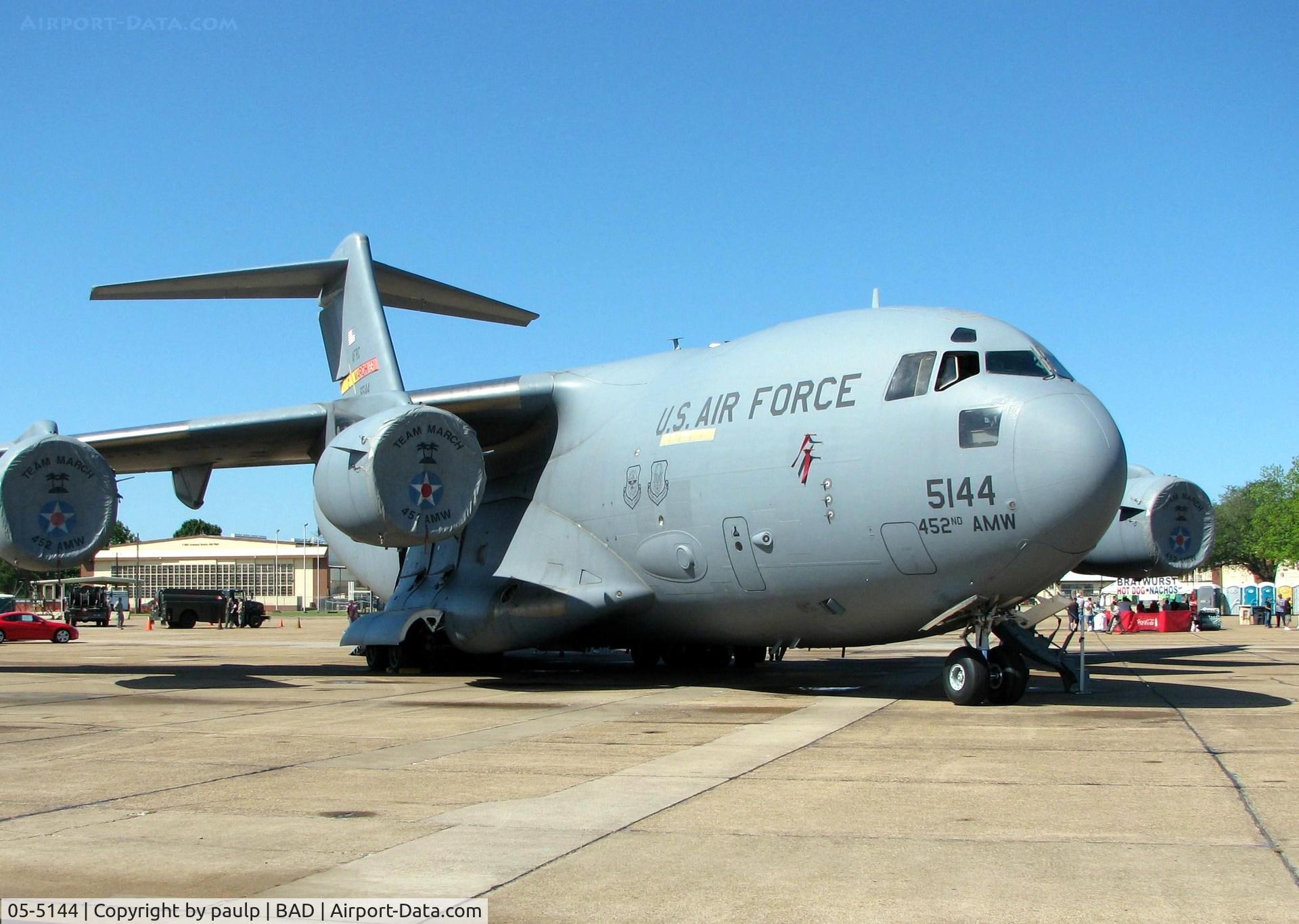 05-5144, 2005 Boeing C-17A Globemaster III C/N P-144, At the Barksdale Air Force Base Air Show 2010.