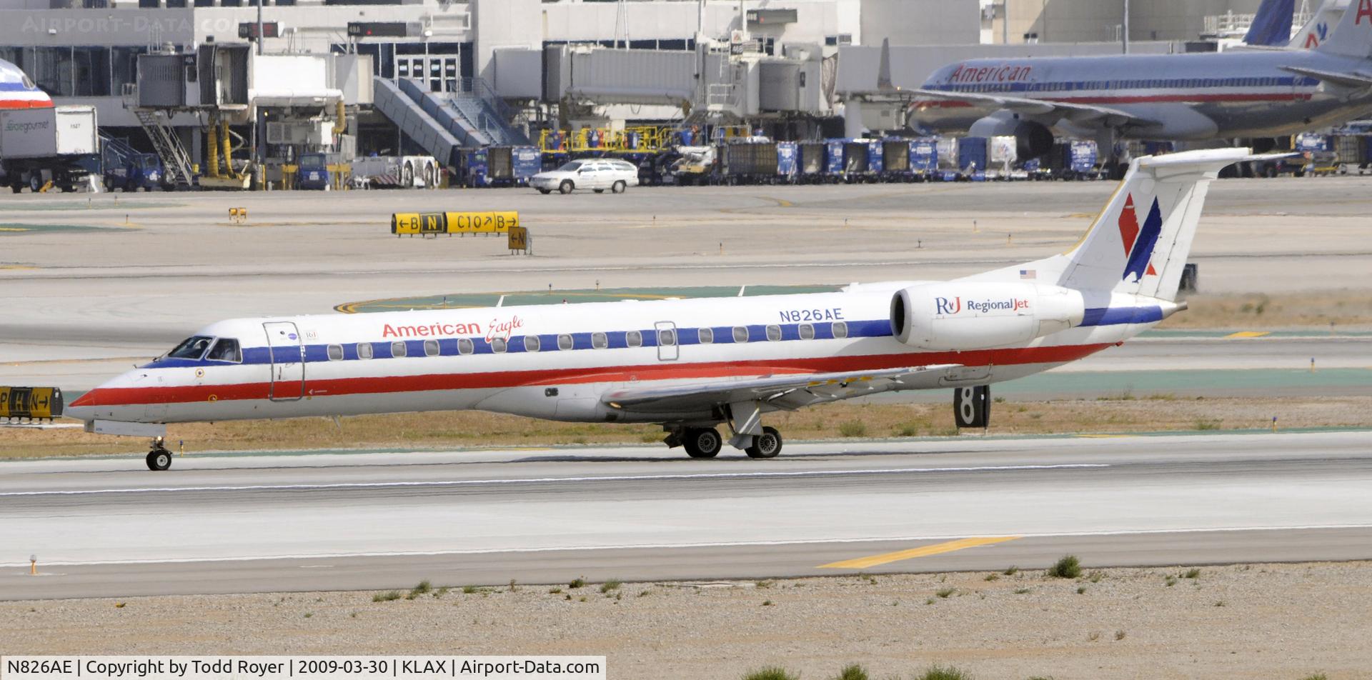 N826AE, 2002 Embraer ERJ-140LR (EMB-135KL) C/N 145592, Taxi at LAX