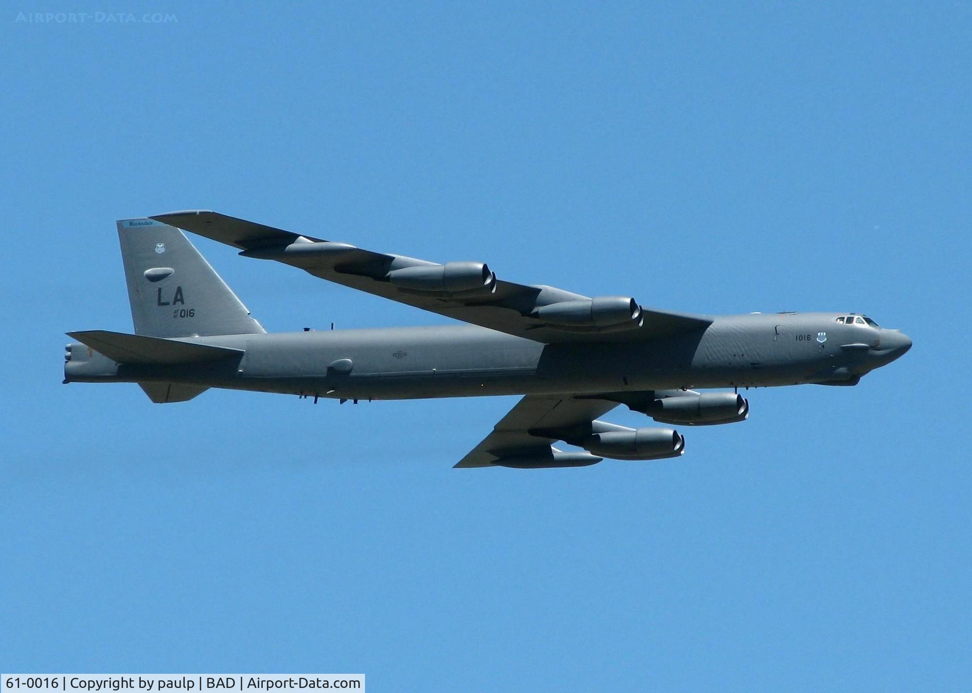 61-0016, 1961 Boeing B-52H Stratofortress C/N 464443, Making a pass over the field at Barksdale AFB.