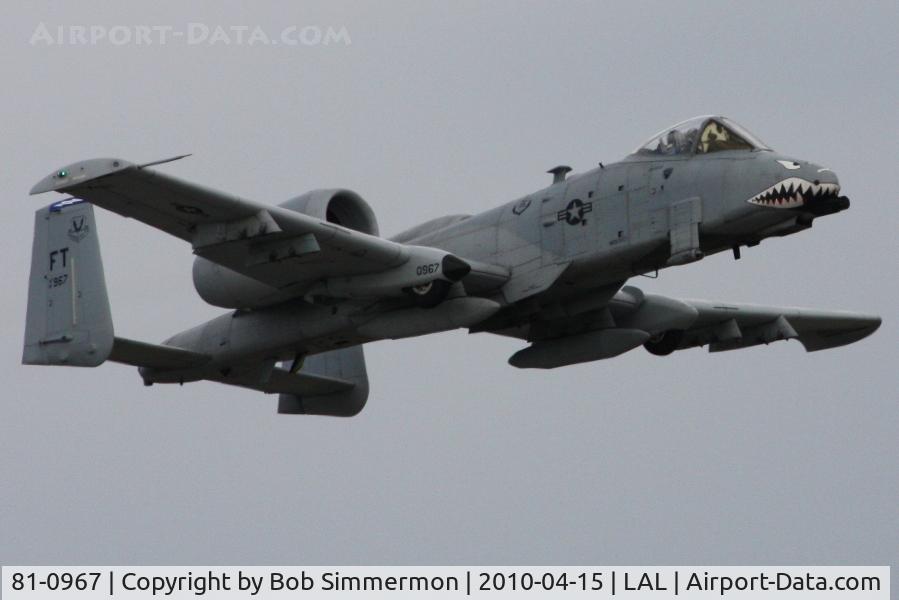 81-0967, 1981 Fairchild Republic A-10C Thunderbolt II C/N A10-0662, Overflying Sun N Fun 2010 - Lakeland, FL