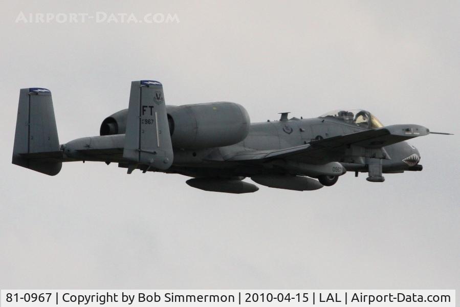81-0967, 1981 Fairchild Republic A-10C Thunderbolt II C/N A10-0662, Overflying Sun N Fun 2010 - Lakeland, FL