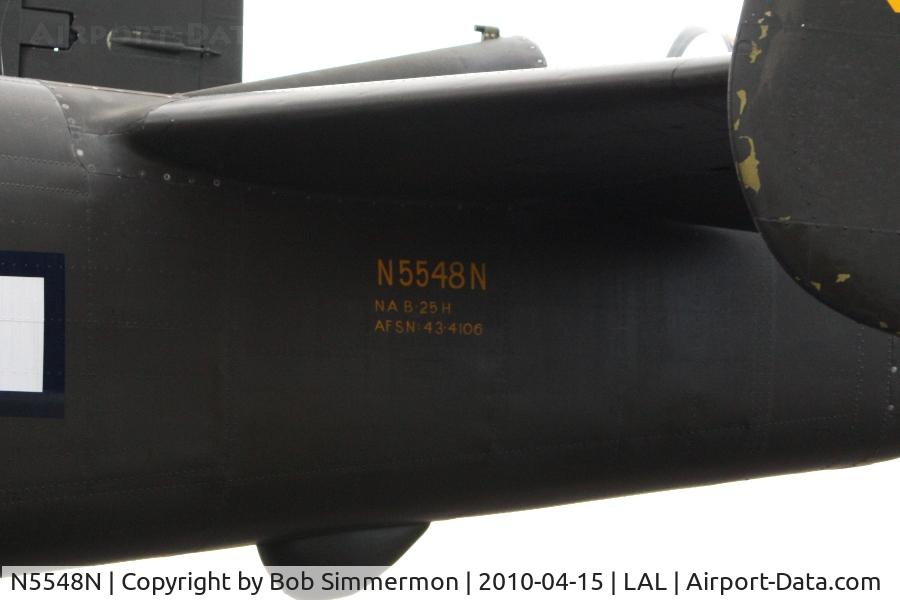 N5548N, 1943 North American B-25H Mitchell C/N 98-21107, Sun N Fun 2010 - tail detail.