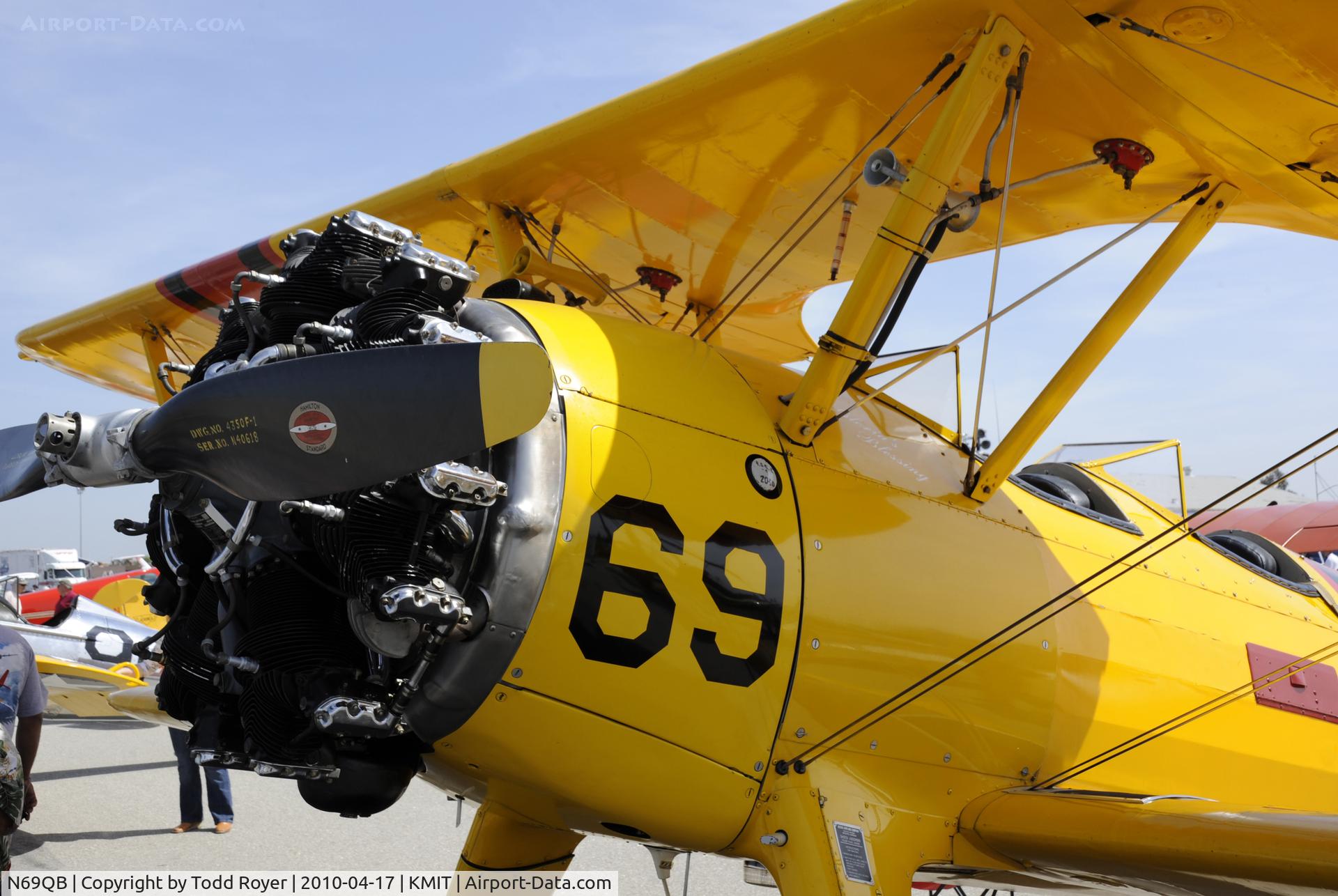 N69QB, 1941 Boeing A75N1(PT17) C/N 75-556, Minter Field fly in 2010