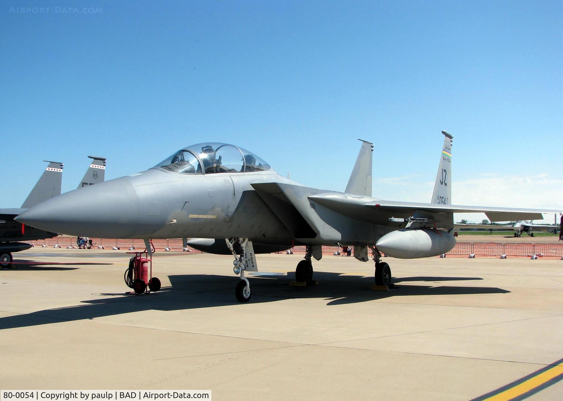 80-0054, McDonnell Douglas F-15D Eagle C/N 0637/D026, At the Barksdale Air Force Base Air Show 2010.