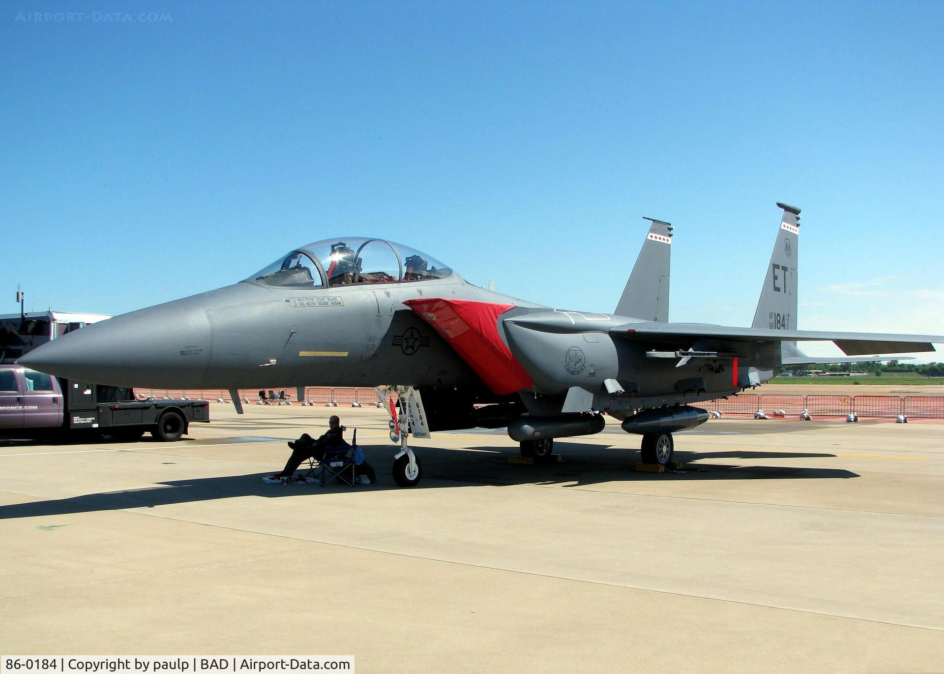86-0184, 1986 McDonnell Douglas F-15E Strike Eagle C/N 0987/E002, At the Barksdale Air Force Base Air Show 2010.