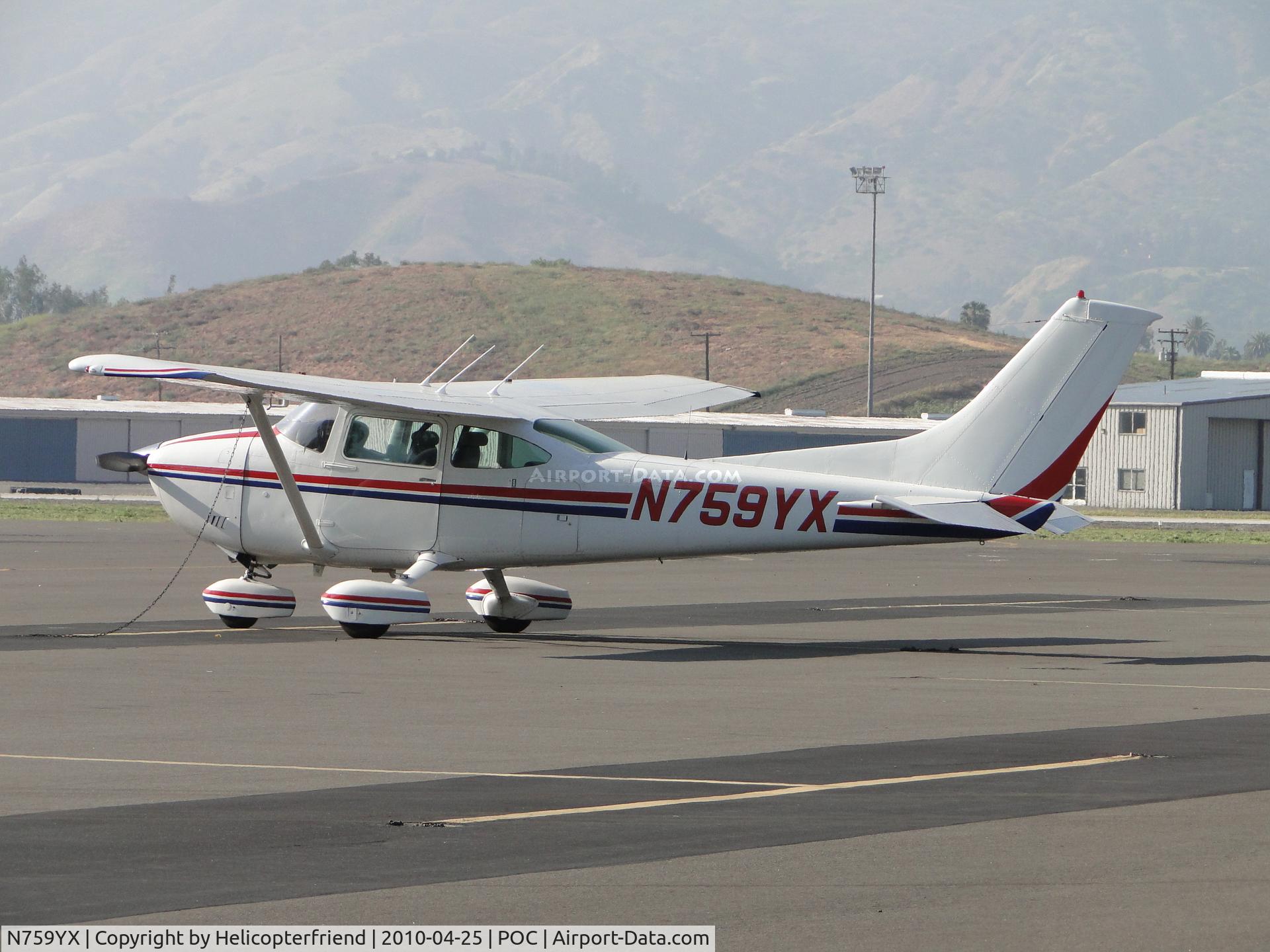 N759YX, 1978 Cessna 182Q Skylane C/N 18266375, Tied down and parked in transient parking
