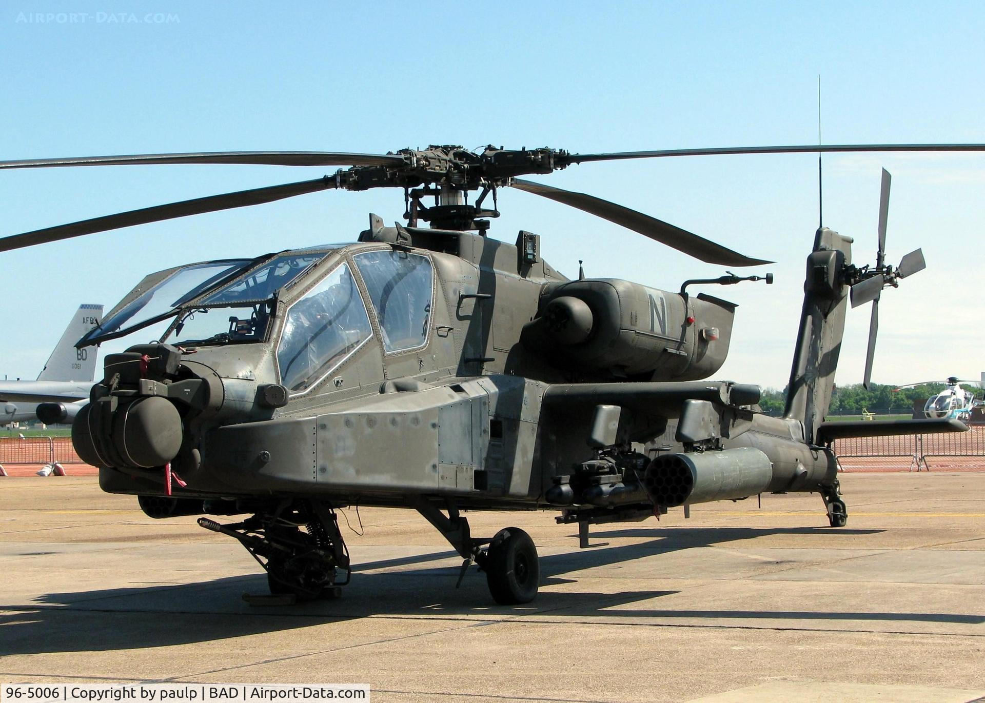 96-5006, 1996 McDonnell Douglas AH-64D Longbow Apache C/N PV022, At the Barksdale Air Force Base Air Show 2010.