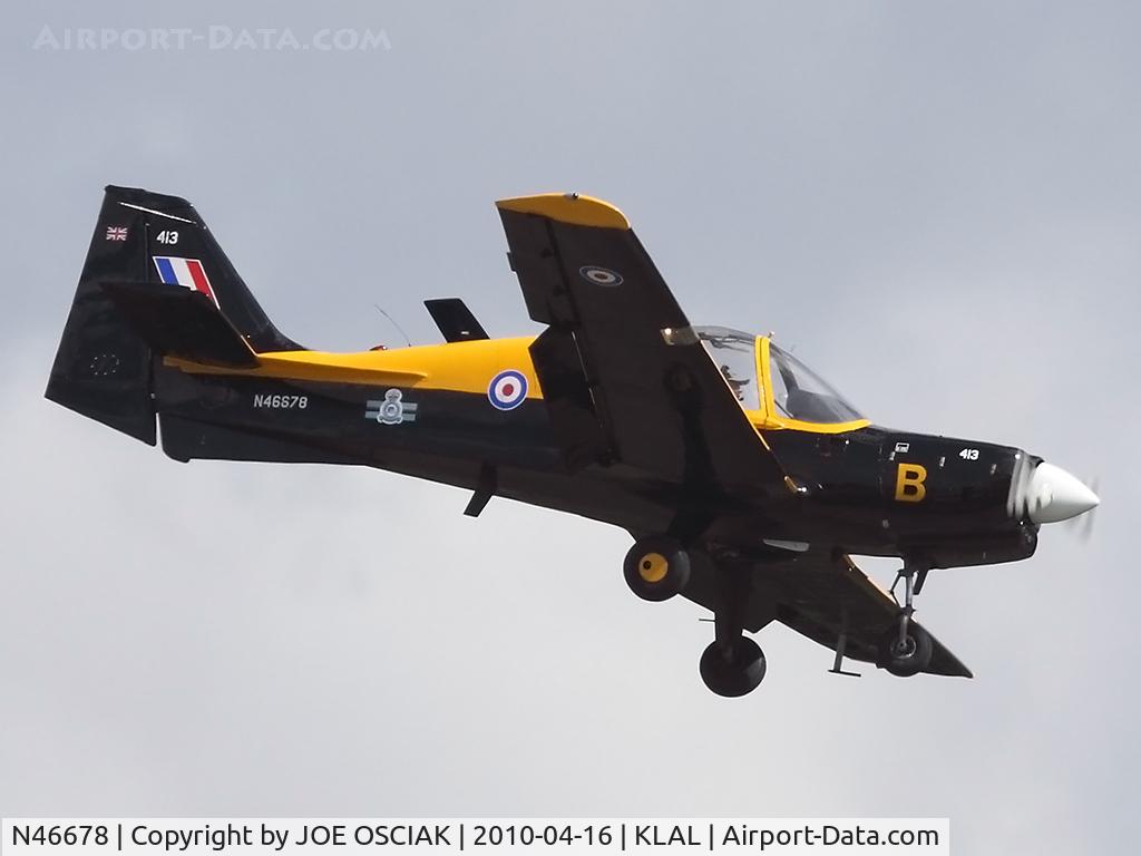 N46678, 1975 Scottish Aviation Bulldog Series 120 Model 125 C/N 413, arriving at Lakleand