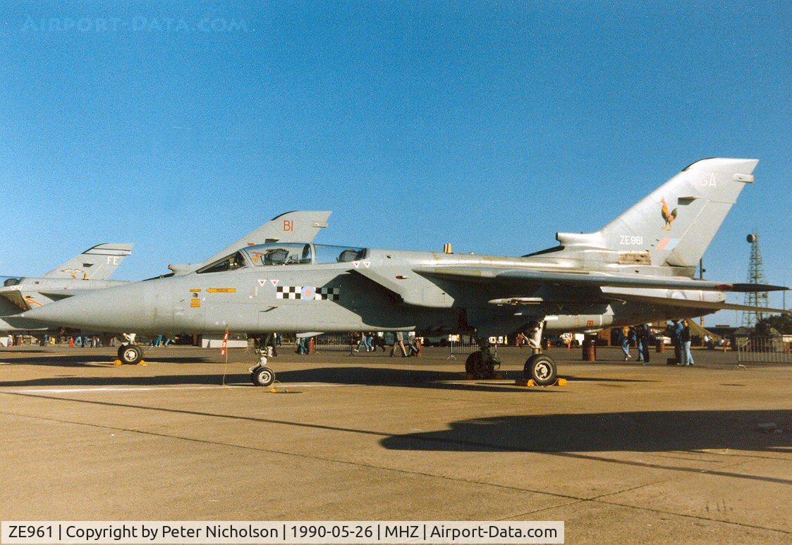 ZE961, 1989 Panavia Tornado F.3 C/N 3373, Tornado F.3 of 43 Squadron based at RAF Leuchars on display at the 1990 RAF Mildenhall Air Fete.