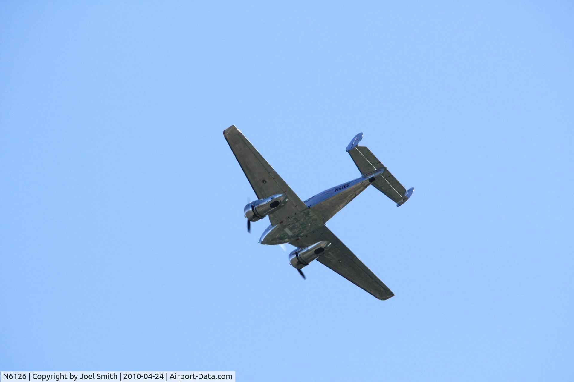 N6126, 1952 Beech 3N Expeditor C/N CA-73, This plane flew over me at Whiskeytown Lake