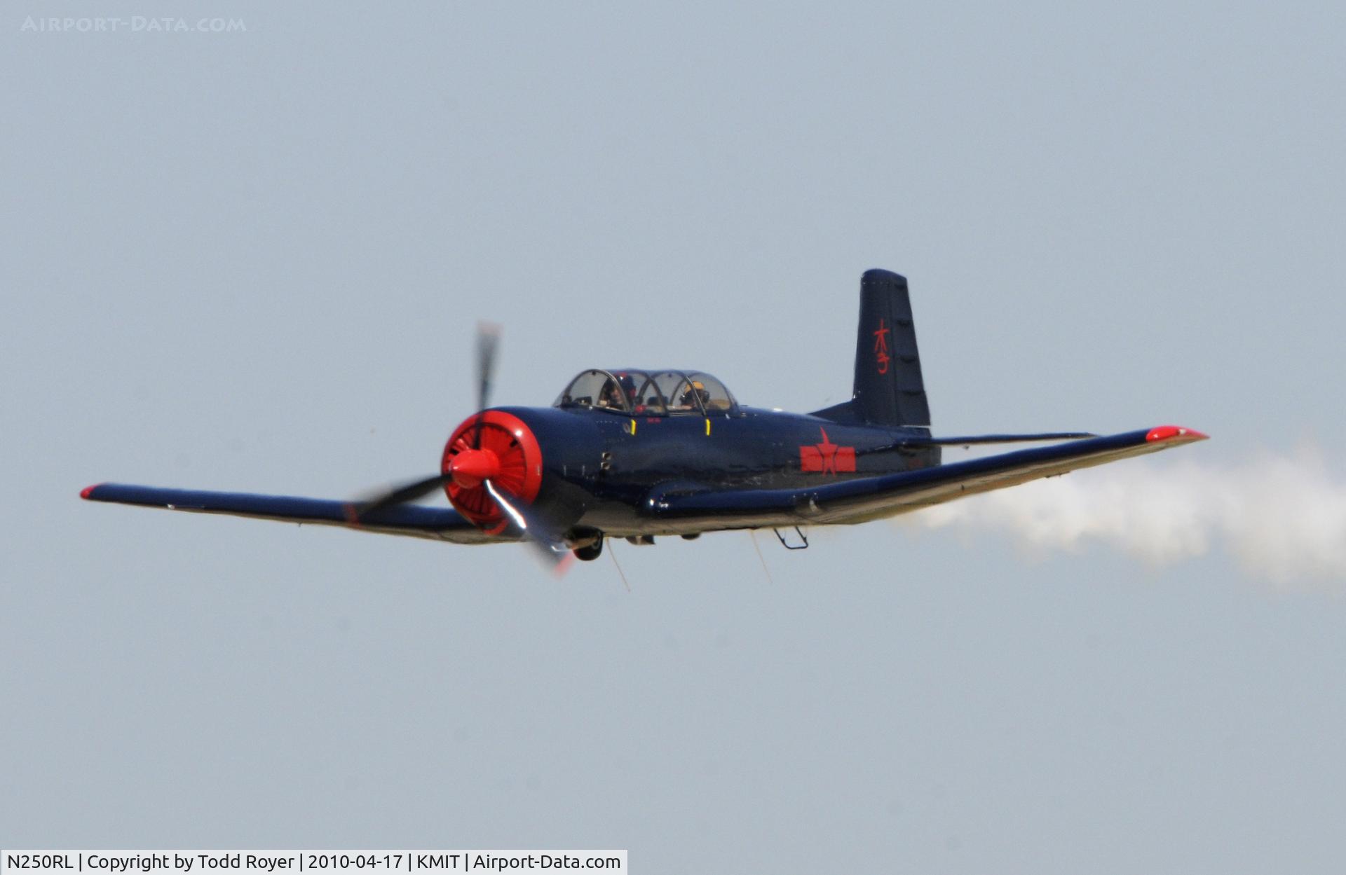 N250RL, 1968 Nanchang CJ-6A C/N 2432066, Minter Field fly in 2010