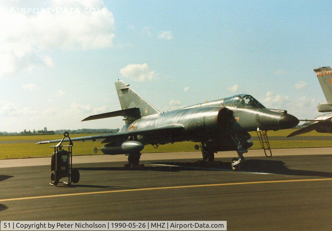 51, Dassault Super Etendard C/N 51, Super Etendard of French Aeronavale's 14 Flotille on the flight-line at the 1990 RAF Mildenhall Air Fete.