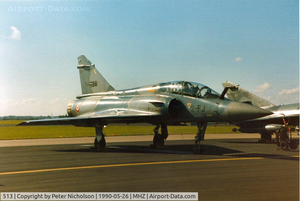 513, Dassault Mirage 2000B C/N 153, Mirage 2000B of French Air Force's EC.2 on the flight-line at the 1990 RAF Mildenhall Air Fete.