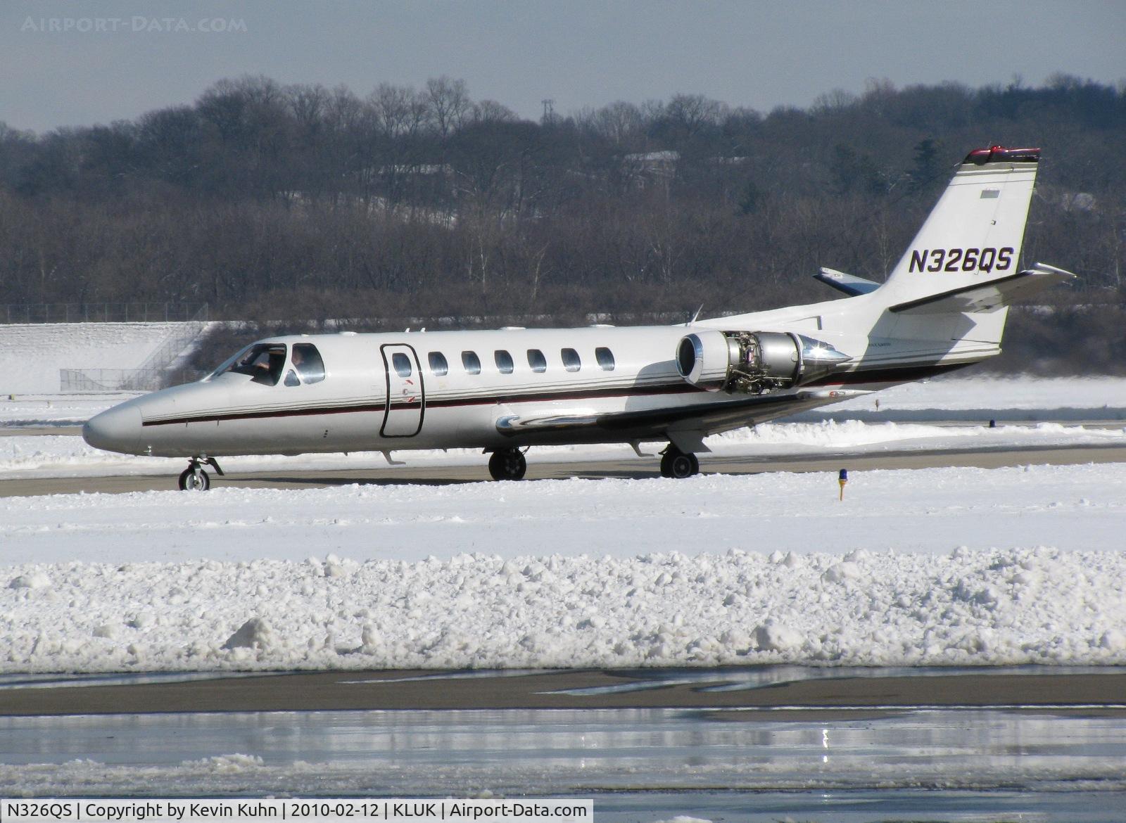 N326QS, 1999 Cessna 560 Citation Ultra C/N 560-0526, Engine run in the snow