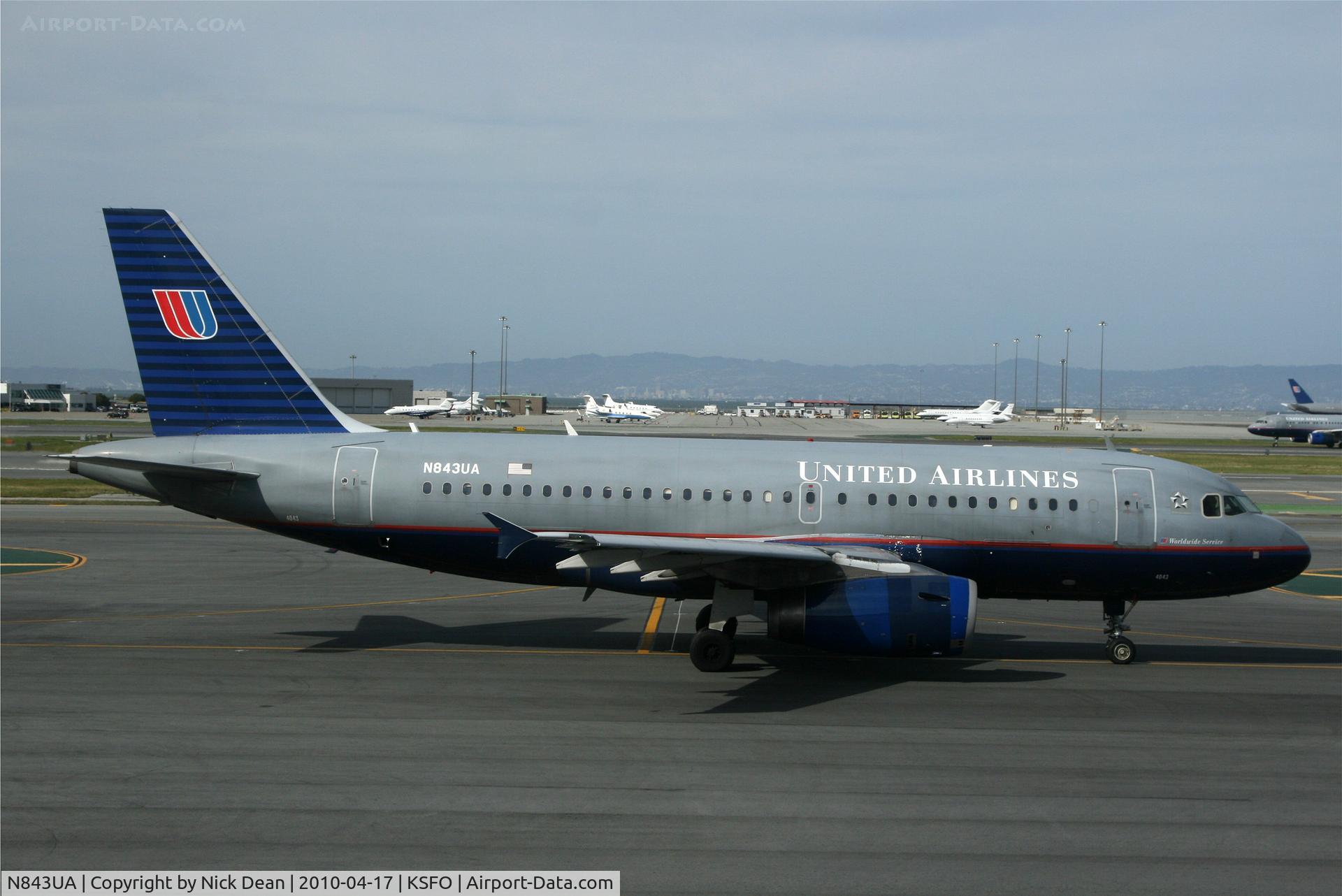 N843UA, 2001 Airbus A319-131 C/N 1573, KSFO